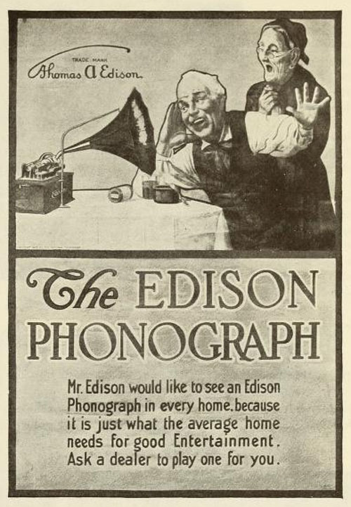 The Edison Phonograph Vintage Advertisement Poster Replica Old